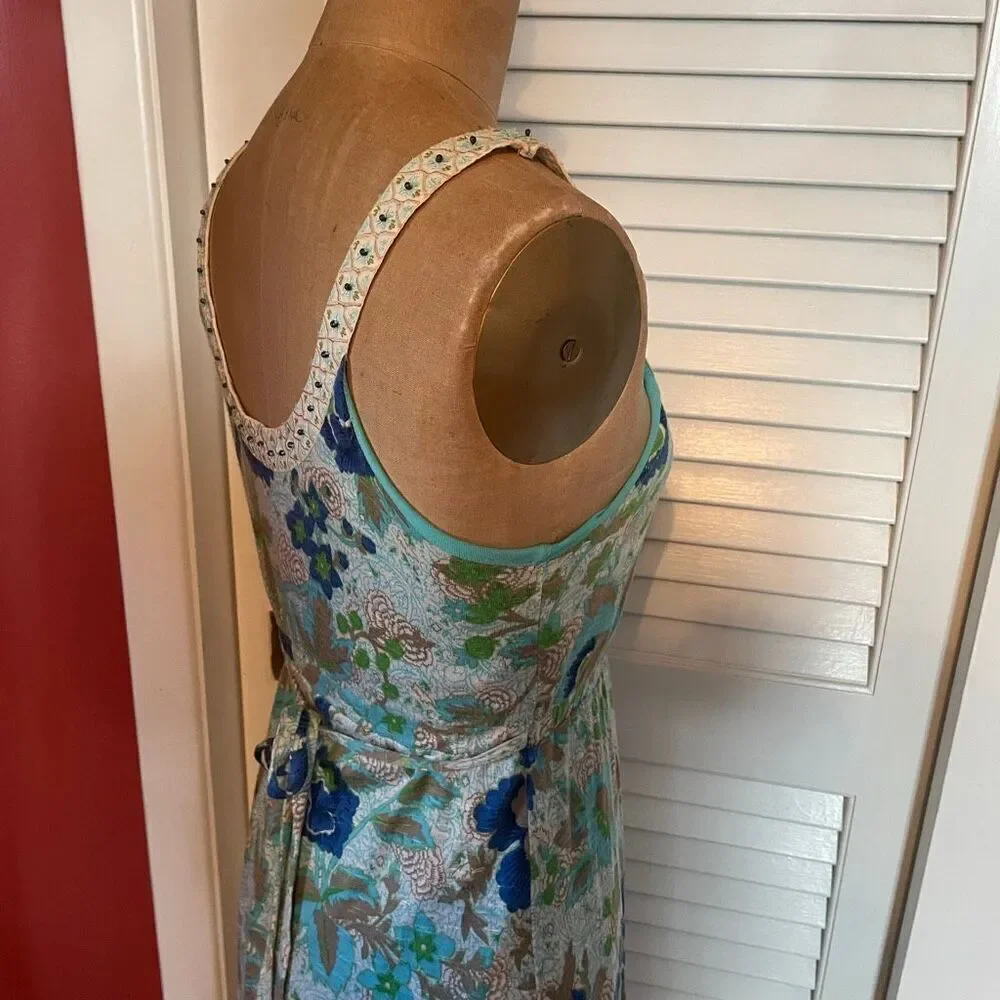 FREE PEOPLE | beaded neckline jersey floral dress S